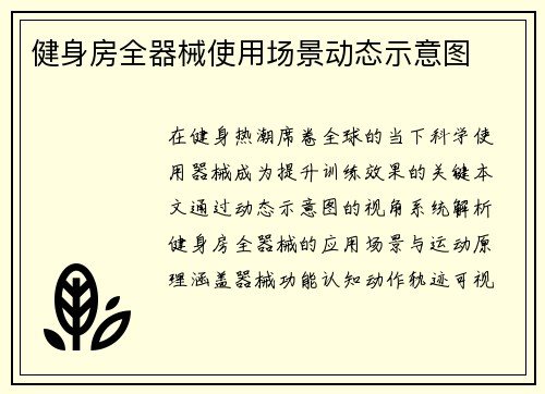健身房全器械使用场景动态示意图